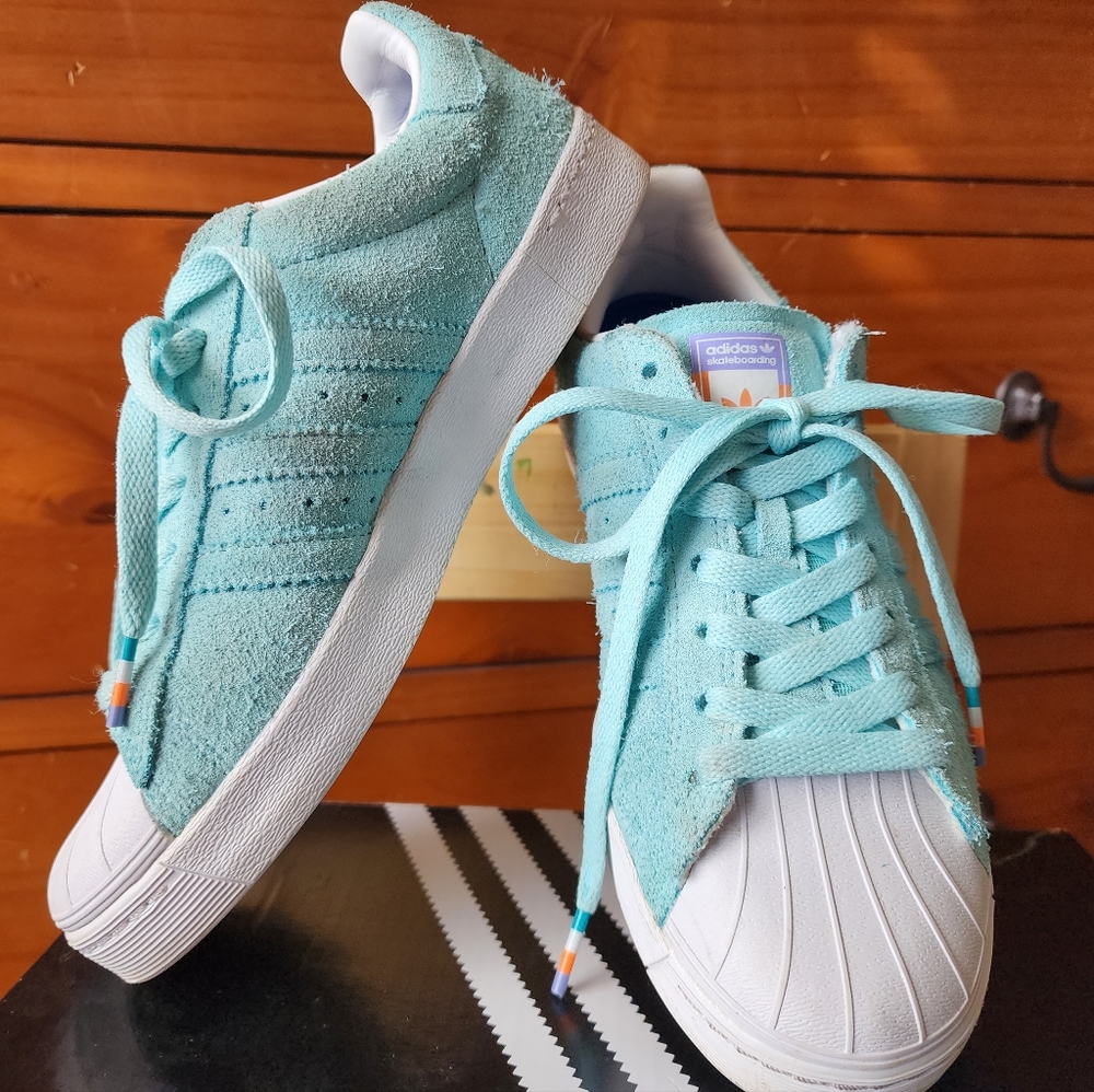 Adidas Skateboarding Shoes Superstar Volcano Pastel Green 38 5 1/2 - Picture 3 of 14